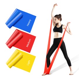 Resistance Bands Set, [Set of 3] 1.5M/4.9ft Skin-Friendly Exercise Bands with 3 Resistance Levels,Workout Resistance Bands Set for Women Men,Ideal for Strength Training, Yoga, Pilates, Fitness