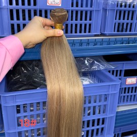 High Quality 100% Human Hair Highlight 4/27 Colored Curl Raw Bulk Human Hair Accept Different Coloredstyle: raw hair, color: 1 pcs bundle straight, Stretched Length: 20 Inch
