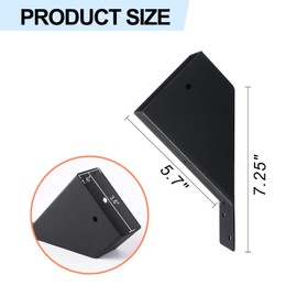 8 Pcs Pergola Bracket, 45 Degree Angle Bracket2“x 4”(Actual:1.6"x 3.6"), Angle Support Bracket with Drainage Holes for Pergola, Garage, Treehouse, Deck, Lawn, Log Cabin, Patio, Provides Firm Support.