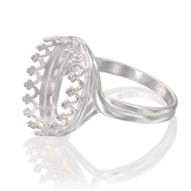 1 Pcs 925 Sterling Silver Ring Settings - 10x14mm Oval Bezel Setting Size 6 - Perfect Blanks for Jewelry Making and Resin Crafts