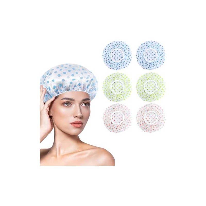 6 Piezas Gorro de Ducha Impermeable, SHUUDAUKO Gorro de Ducha