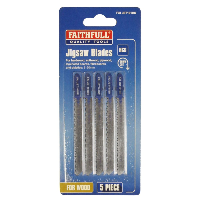 Faithfull JBT101BR Jigsaw Blades - Laminate / Wood (Pack of