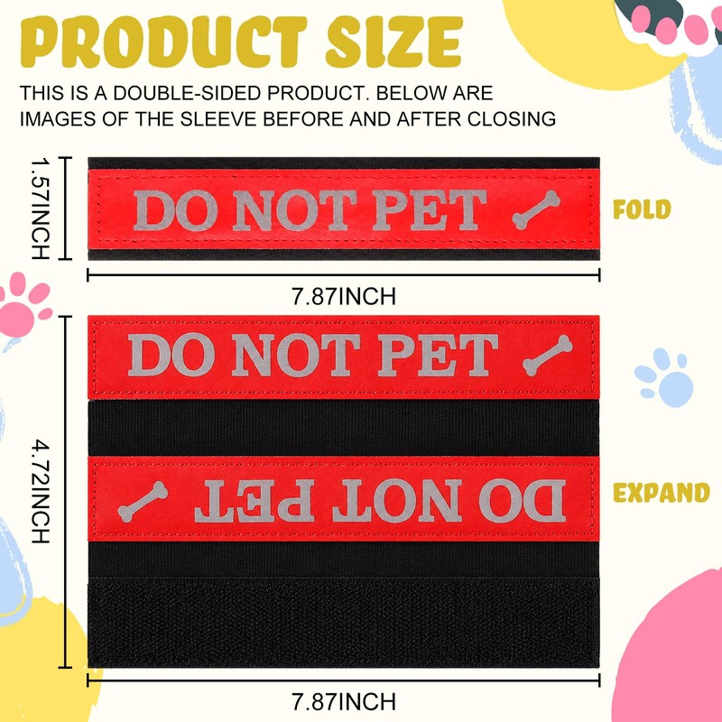 Tallew 2 Pcs Reflective Dog Leash Sleeve Do Not Pet