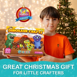 Craftikit® 20 Award-Winning Dinosaur Crafts for Kids - All-Inclusive Fun Dinosaur Crafts for Kids Ages 3-10 - Organized Toddler Craft Kit