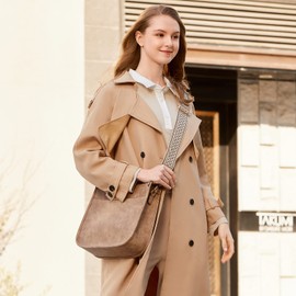 HKCLUF Crossbody Bags for Women Trendy,Vegan Leather Hobo Handbags With 2pcs Adjustable Guitar Strap Cross Body Bags Purse For Women(Apricot)