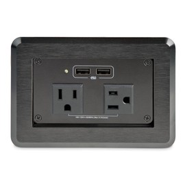 StarTech.com Conference Table Power Center with 2X UL Certified 120V AC Outlets & 2X USB BC 1.2 - Recessed in-Table/Desk Power Strip/Charging Station for Meeting Room/Boardroom/Lab Bench (KITBZPOWNA)