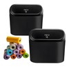 luwiscook 2 Pack Black Mini Car Trash Can Bin with