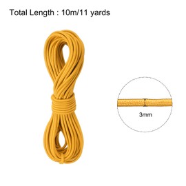 PATIKIL Bungee Cord Elastic Cord Heavy Stretch String Rope 3mm 11 Yards(10m) Gold for Crafting DIY Sewing Hook Straps Camping Tie Down Strap