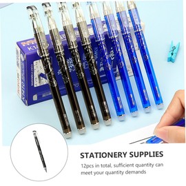 Operitacx 12pcs Erasable Gel Pen Retractable Erase Erasable Pens Highlighters Fountain Pastel Marker White Board Pens Erasable Signing Pen Expo Refill Dry Ink Plastic Black