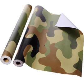 Tenceur Bulletin Board Paper 24 Inch x 100ft Fade Resistant Paper Roll for Classroom Decor (Camo)