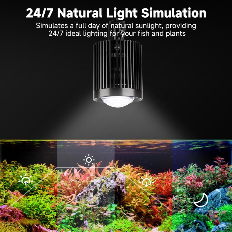 fishkeeper Clip On Aquarium Stream Light with 24/7 Mode(36W)
