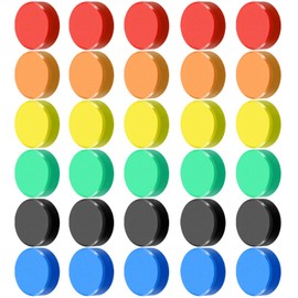 CONNECTION CONNECTION 30 Stück Kühlschrankmagnete Bunt,Magnete für Whiteboard,Magnete Kühlschrank, Magnete für Magnettafel,Rund Dekorative Dekorative Magnete für Kühlschrank Magnetwand Pinnwand Foto (6 Farben)