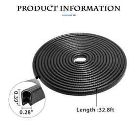 Car Door Edge Guards,32.8Ft(10M) Universal Rubber Seal U Shape Car Door Protector, Automotive Door Entry Guard Automotive Trim Car Door Edge Protector for Trucks Sedans SUV