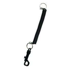 SUPERTOOL Spiral Key Rings Stretchy Keychain Black Elastic Key Rings with Plastic Clips(1 Pcs)
