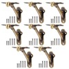 RealPlus 8pcs Handrail Stair Brackets, 3" Antique Brass Staircase Heavy
