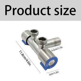 Angle Valve 1/2 Inch Angle Control Valve Dishwasher Double Device Valve Control Valve Double Switch Three-Way Angle Valve for Bathroom, Toilet, Sink, Sink, Fittings G1/2