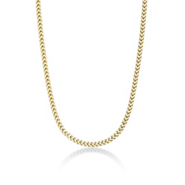 Metro Jewelry Made in Italy Franco Chain Necklace for Men and Women - Yellow Gold Plated 925 Sterling Silver Necklace - 20 Inches Long Necklace - 3 MM Wide Chain with Lobster Claw Clasp