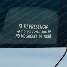 Christian Si Tu Presencia Sticker - No va conmigo  No Me Saques De Aquí Decal Sticker for Cars:_Silver_7 inch x 4 inch