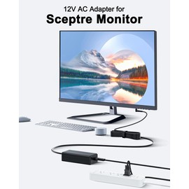 FGIEU 12V AC Adapter Compatible with Sceptre Monitor EC Series 32" 30" 27" 24" 22" 20" 19" 15" E248W E225W E205W E275W Screen LED-Lit & Supersonic for Sceptre Monitor Power Cord Replacement.