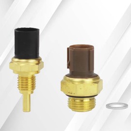 2PCS Coolant Temperature Sensor and Cooling Fan Switch Set 37870-PJ7-003 + 37760-P00-003 Replacement for Hon-da Acura CR-V Civic Odyssey Accord