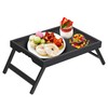 Artmeer Bed Tray Table with Folding Legs,Bamboo Breakfast in Bed