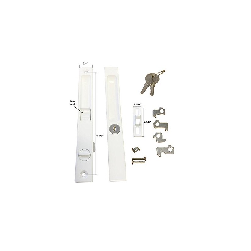 TechnologyLK Sliding Glass Door Handle Set, Keyed, Flush Mount, with