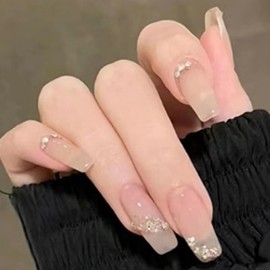 ALLEVG Nail Tip, Nail Tip, Short, Autumn and Winter, Gel Nail Tip, Adult Ceremony, Nail Tip, Cute, Simple, Stylish, Coming of Age Ceremony, School Entrance Ceremony, Graduation Ceremony, Wedding,