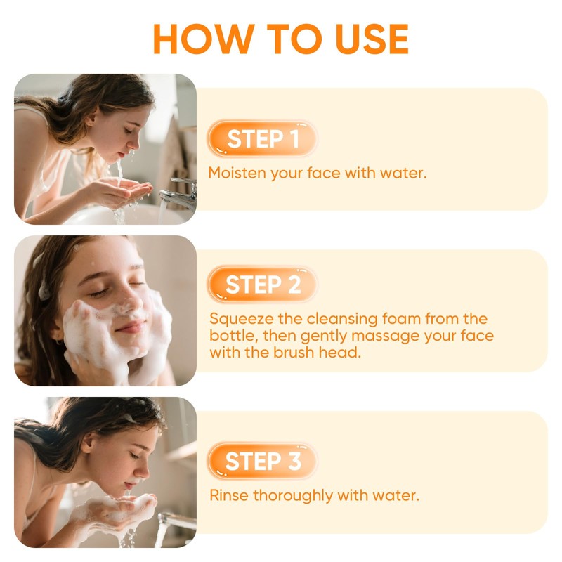 femani 2pcs Glow Wash Turmeric Face Wash With Brush, Deep