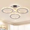diisunbihuo Dimmable LED Crystal Ceiling Light 13x3.5 Inches 3 Rings