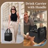 Foyego 2 Pack Drink Carrier with Handle, Reusable 4 Cup