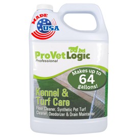 ProVetLogic Kennel & Turf Care- Floor Cleaner, Synthetic Pet Turf Cleaner, Deodorizer & Drain Maintainer- Gallon (Concentrated)