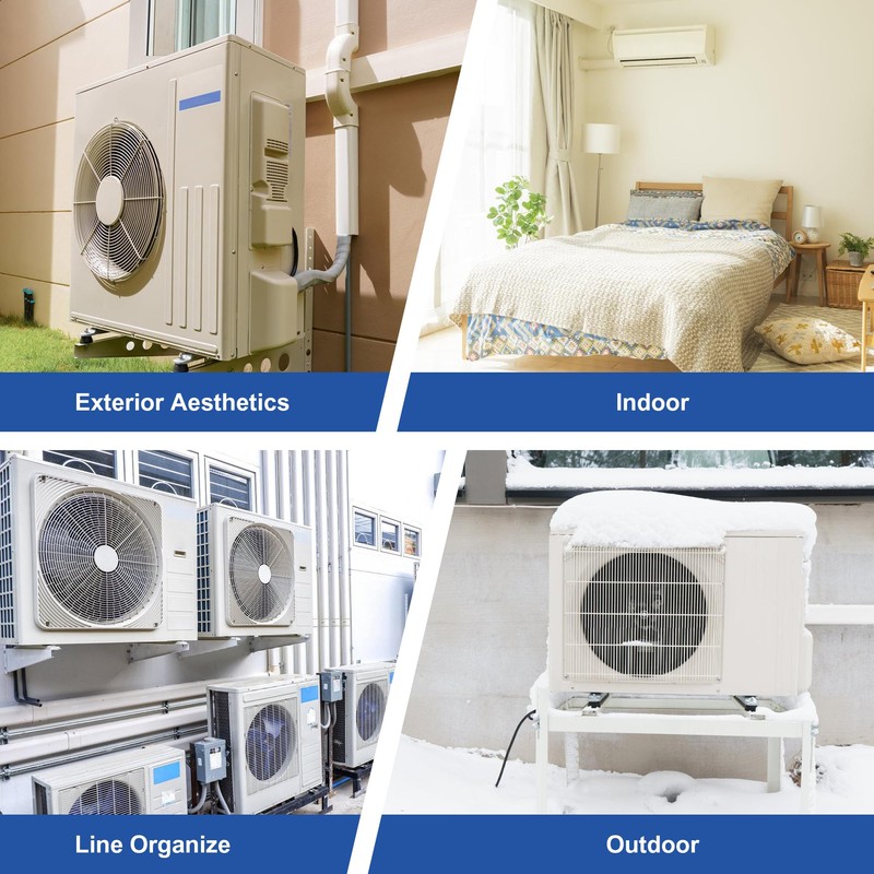 KuriProtect 4” Line Set Cover Parts for Ductless Mini Split