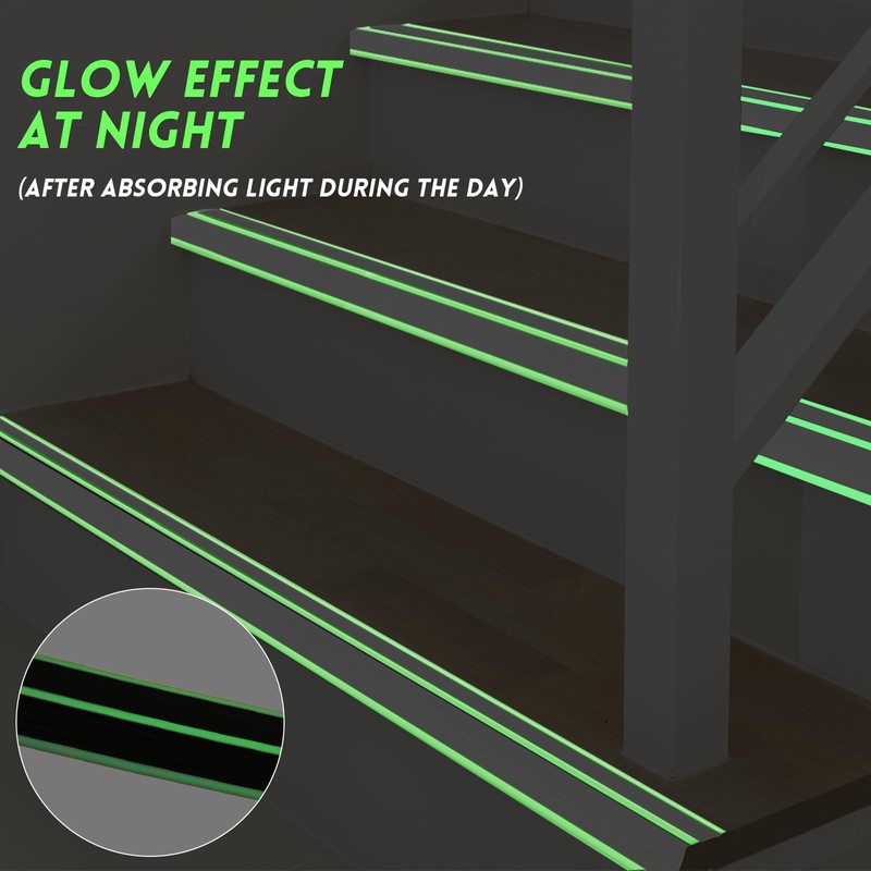 [Glow in The Dark] Stair Edge Trim Protector, Rubber Anti-Slip