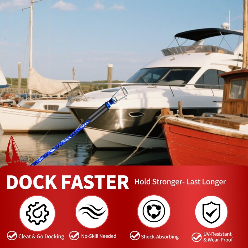 NIUTRIP Bungee Dock Line with Stainless Steel Clip – Boat