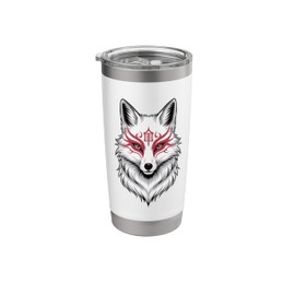 Kitsune Fox Mask, Japanese Anime & Kawaii | Kitsune Stainless Steel Insulated Tumbler