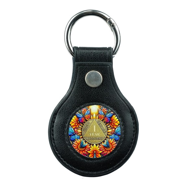 IELCJJ Premium Leather Coin Holder - Handmade Sobriety AA Coins