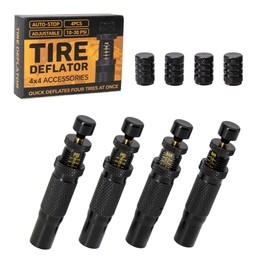 MARIE Adjustable Auto-Stop Tire Deflator Valve Kit (10-30 PSI) 4 PCS Screw-on Tyre Air Down Tool for Offroad 4x4