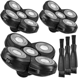 Cuchillas De Repuesto Para Afeitadoras De Cabeza Calva, Paquete De 3, Compatibles Con Freebird Head, Afeitadora De 5 Hojas Con Cepillo De Limpieza, Diseñada Especialmente Para Hombres Calvos,