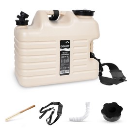 Digury 5 Gallon Water Jug, Camping Water Container BPA Free Water Storage with Spigot No Leakage Portable Emergency Water Tank for Outdoor Hiking Camping Picnic Supplies Beige