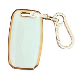 BINOWEN QIXIUBIA for Kia Key Fob Case Cover, Key Fob Shell with KeyChain Fit for Kia Rio Optima Soul Sportage Sorento Carens Smart Remote Fob Keys (Milky-white)