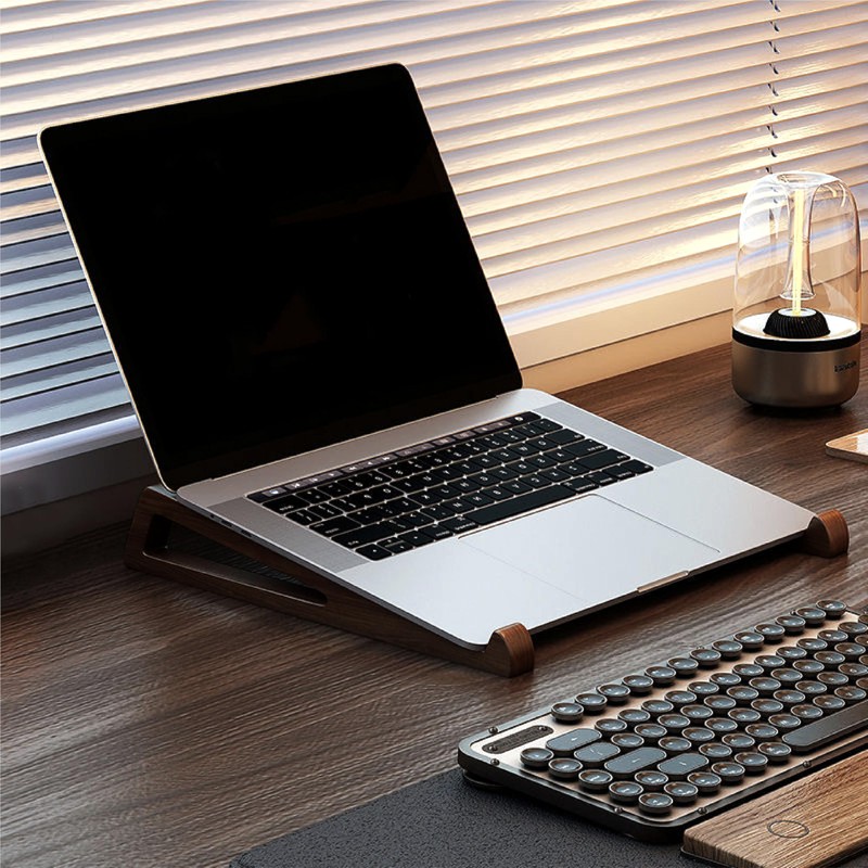 seicasaya Bamboo Laptop Stand for Desk – Ergonomic, Space-Saving, Lightweight