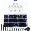 220 pieces M5 screw set, black hex screws with nuts