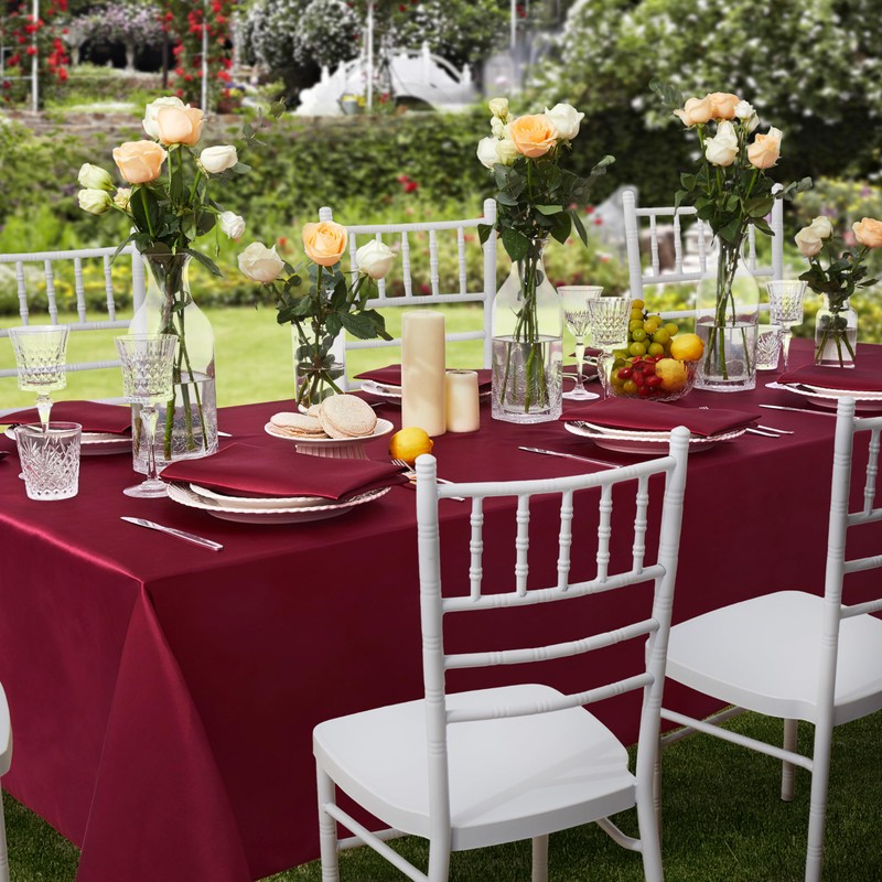 Counfeisly 1 Pack Square Tablecloth Stain Resistant Wrinkle Free Silkly