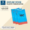 Juvale Airplane Plastic Rectangle Party Table Cloth Cover (3 Pack)
