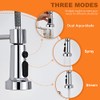 Kitchen Faucet Head Replacement with 15 Adapters, 3 Function Pull
