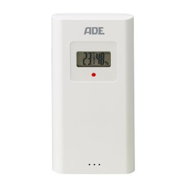ADE Outdoor Sensor WS1002 for Weather Station Replacement | 3 Channels | with Display | Compatible with ADE WS2301, WS2302, WS2105, WS2211 | White