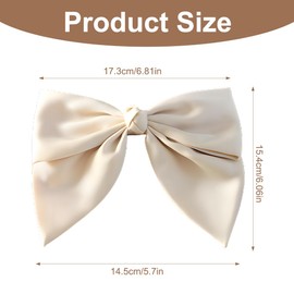 EIHI 2 Pack Bow Hair Clips, French Hair Clips for Women, Satin Bow Hair Clips, Beige Butterfly Hair Clips, Elegant Hair Accessories for Girls and Kids