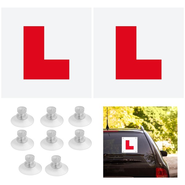 2 Pack Fully Magnetic Learner Driving L Plates with 8