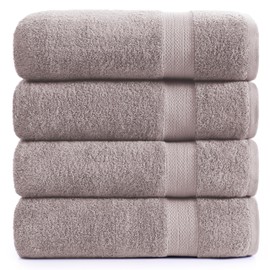 SNOWDROP Bath Sheets - Extra Large Bath Towels, 4 Piece Bath Sheet Set, Luxury Bath Towels Set, Soft Shower Towels, Absorbent Bathroom Towels, Hotel Spa Quality, 35 x 66 inch - Platinum