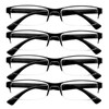 WEMOOMOOTANTS 4 Pairs of 3.5 Half Rim Reading Glasses for